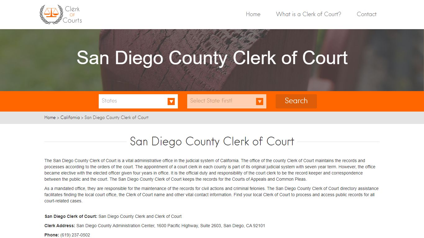 San Diego County Clerk of Court